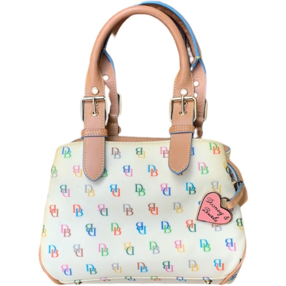 Dooney & Burke Vintage Multicolored Logo Satchel Bag
